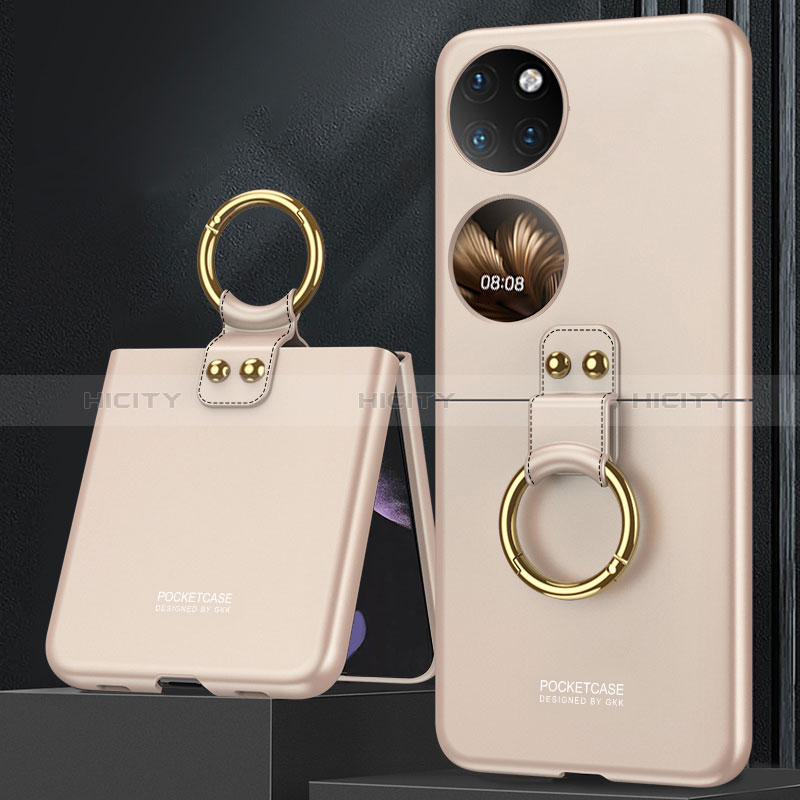 Custodia Plastica Rigida Cover Opaca Fronte e Retro 360 Gradi AC2 per Huawei P50 Pocket Oro