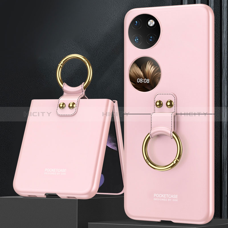 Custodia Plastica Rigida Cover Opaca Fronte e Retro 360 Gradi AC2 per Huawei P50 Pocket Oro Rosa