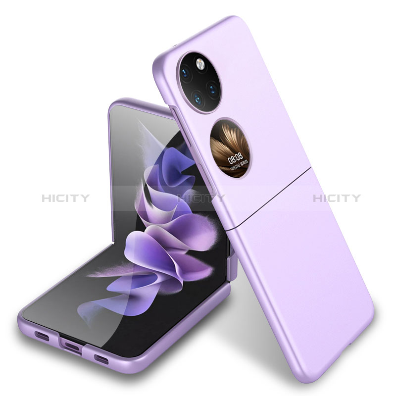 Custodia Plastica Rigida Cover Opaca Fronte e Retro 360 Gradi AC5 per Huawei P50 Pocket Viola