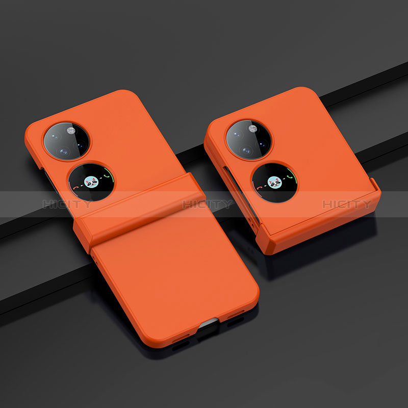 Custodia Plastica Rigida Cover Opaca Fronte e Retro 360 Gradi BH1 per Huawei P60 Pocket Arancione