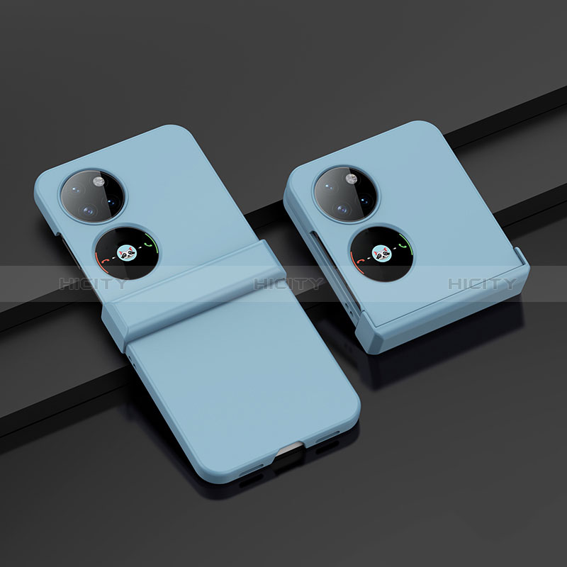 Custodia Plastica Rigida Cover Opaca Fronte e Retro 360 Gradi BH1 per Huawei P60 Pocket Azzurro