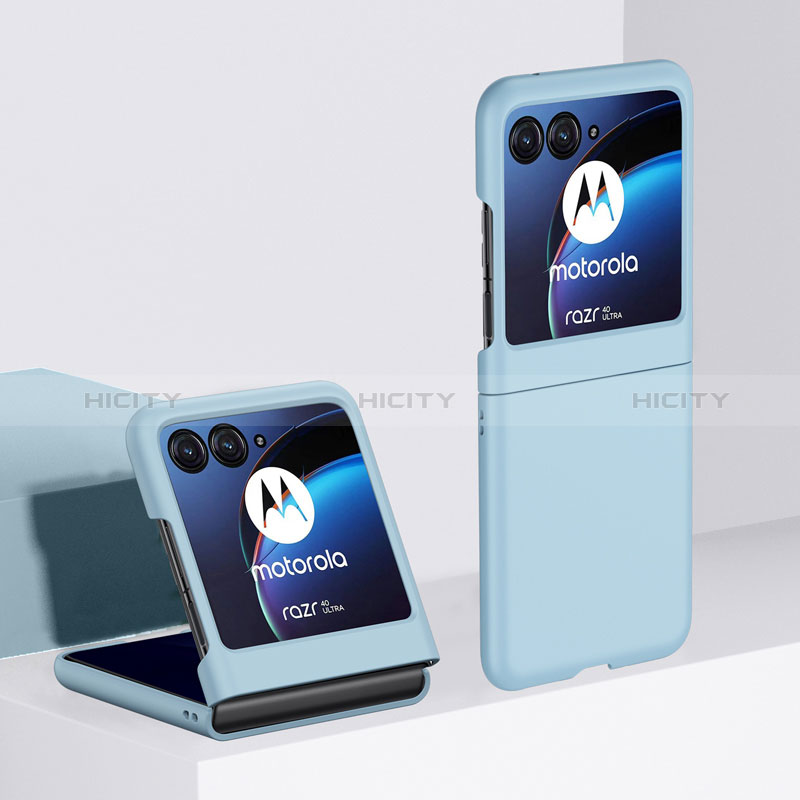 Custodia Plastica Rigida Cover Opaca Fronte e Retro 360 Gradi BH1 per Motorola Moto Razr 40 Ultra 5G Azzurro