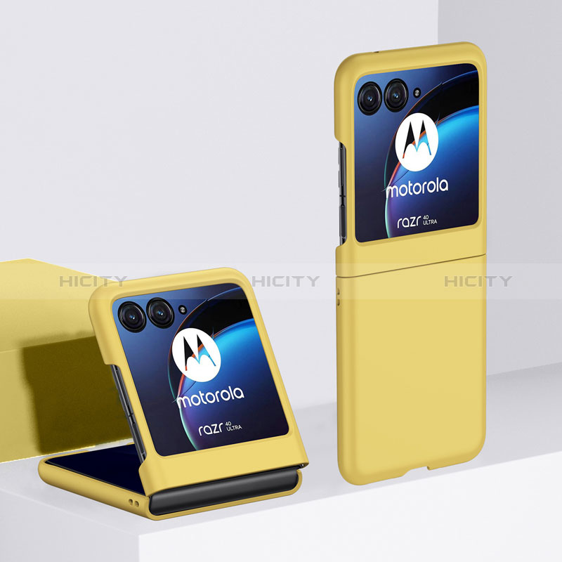 Custodia Plastica Rigida Cover Opaca Fronte e Retro 360 Gradi BH1 per Motorola Moto Razr 40 Ultra 5G Giallo