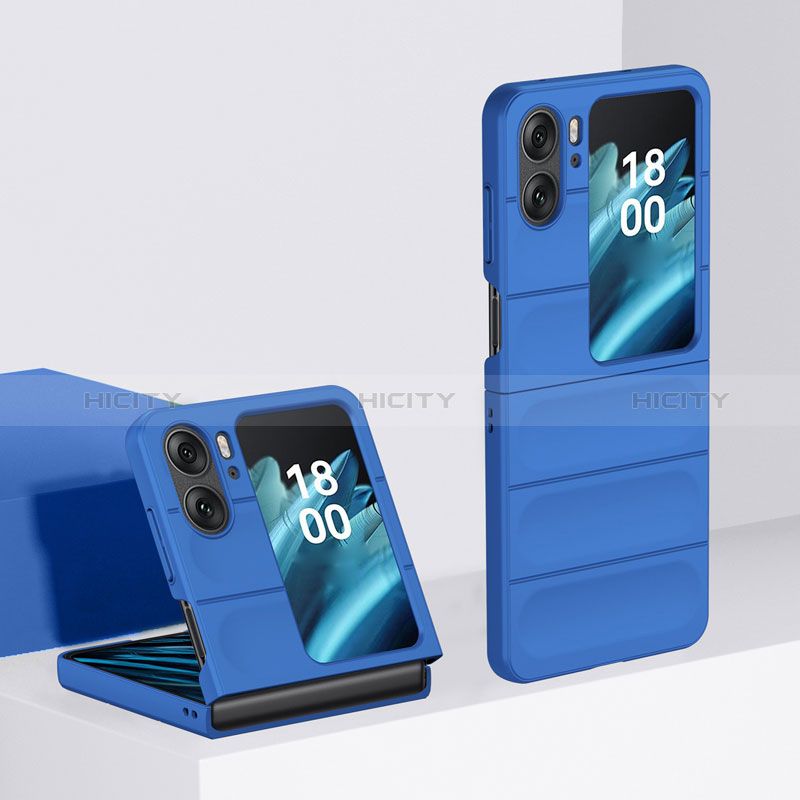 Custodia Plastica Rigida Cover Opaca Fronte e Retro 360 Gradi BH1 per Oppo Find N2 Flip 5G Blu
