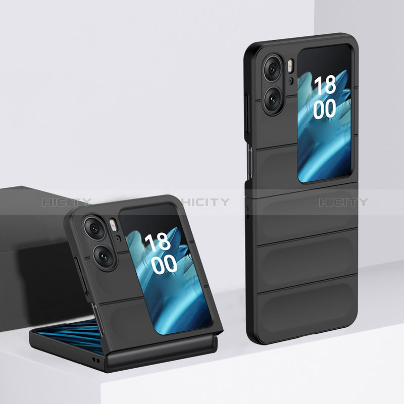 Custodia Plastica Rigida Cover Opaca Fronte e Retro 360 Gradi BH1 per Oppo Find N2 Flip 5G Nero