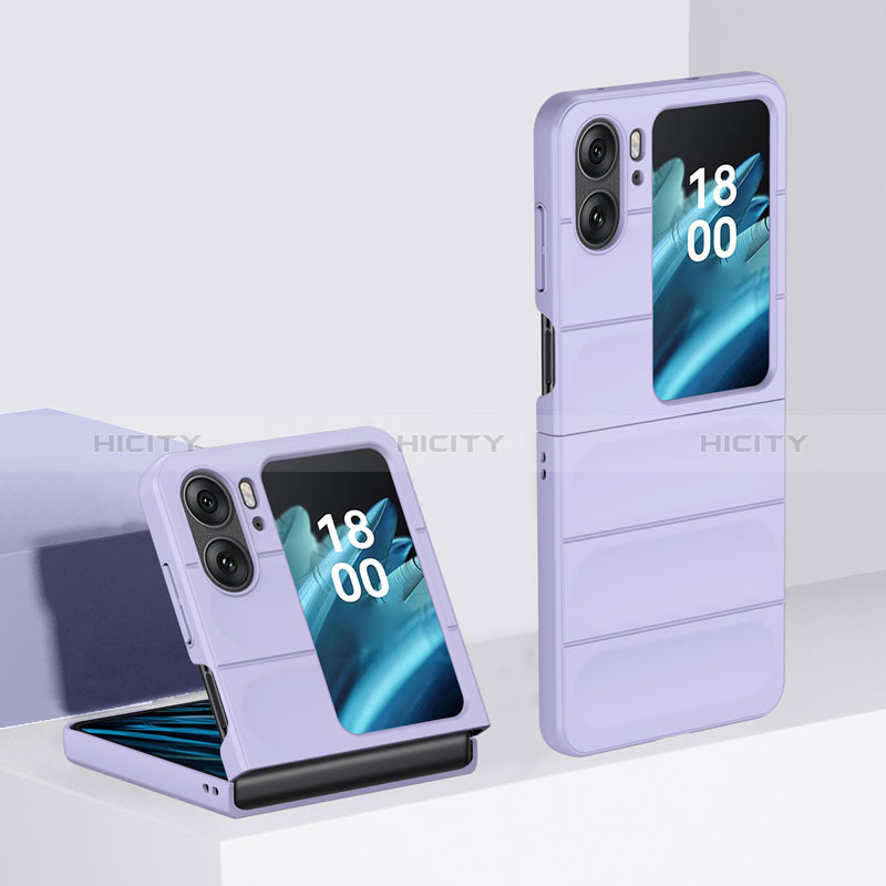 Custodia Plastica Rigida Cover Opaca Fronte e Retro 360 Gradi BH1 per Oppo Find N2 Flip 5G Viola