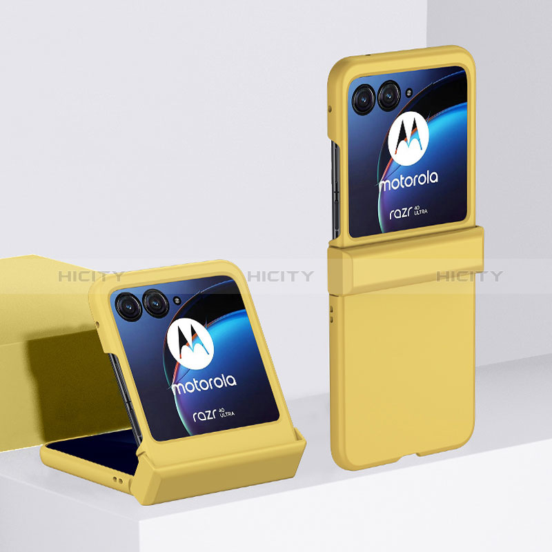 Custodia Plastica Rigida Cover Opaca Fronte e Retro 360 Gradi BH2 per Motorola Moto Razr 40 Ultra 5G Giallo