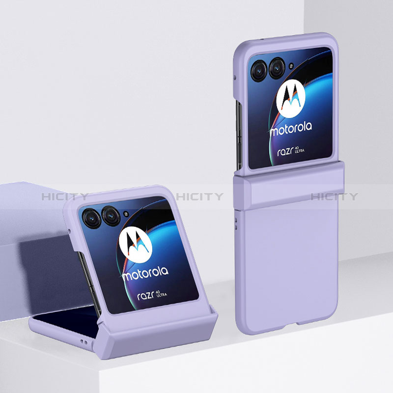 Custodia Plastica Rigida Cover Opaca Fronte e Retro 360 Gradi BH2 per Motorola Moto Razr 40 Ultra 5G Viola