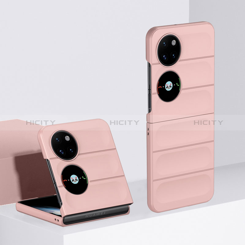 Custodia Plastica Rigida Cover Opaca Fronte e Retro 360 Gradi BH3 per Huawei P50 Pocket Oro Rosa