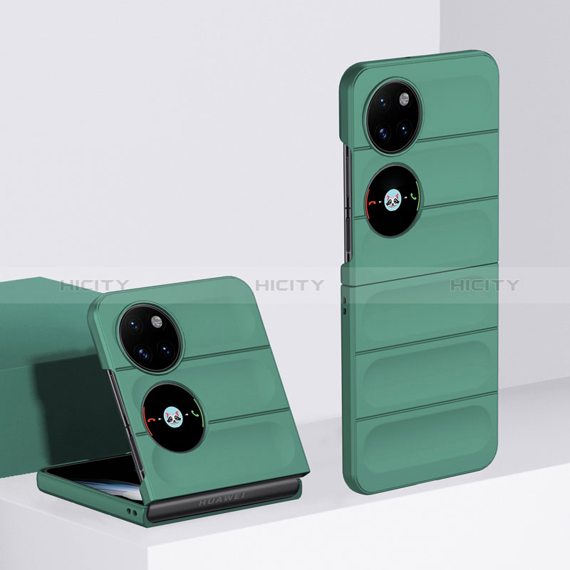 Custodia Plastica Rigida Cover Opaca Fronte e Retro 360 Gradi BH3 per Huawei P50 Pocket Verde