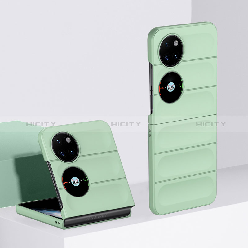 Custodia Plastica Rigida Cover Opaca Fronte e Retro 360 Gradi BH3 per Huawei P50 Pocket Verde Pastello