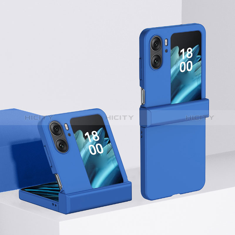 Custodia Plastica Rigida Cover Opaca Fronte e Retro 360 Gradi BH3 per Oppo Find N2 Flip 5G Blu