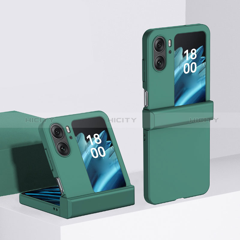 Custodia Plastica Rigida Cover Opaca Fronte e Retro 360 Gradi BH3 per Oppo Find N2 Flip 5G Verde