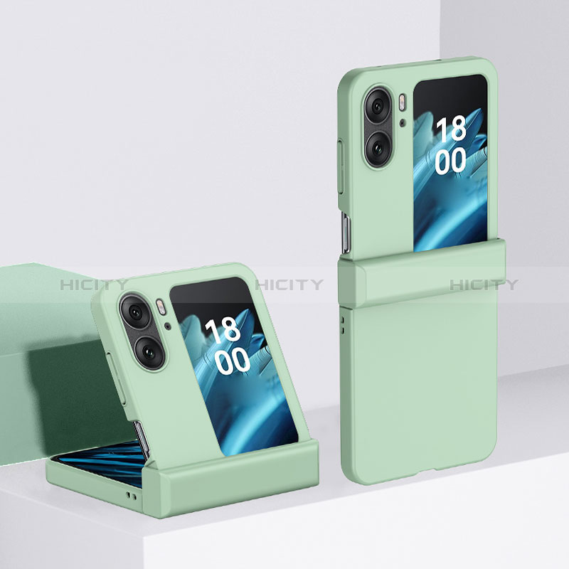 Custodia Plastica Rigida Cover Opaca Fronte e Retro 360 Gradi BH3 per Oppo Find N2 Flip 5G Verde Pastello