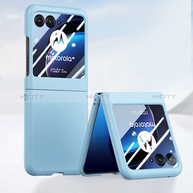 Custodia Plastica Rigida Cover Opaca Fronte e Retro 360 Gradi BH4 per Motorola Moto Razr 40 Ultra 5G Azzurro