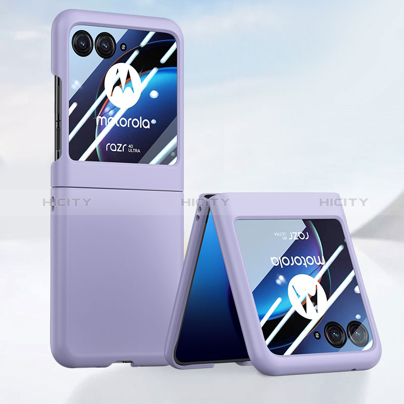 Custodia Plastica Rigida Cover Opaca Fronte e Retro 360 Gradi BH4 per Motorola Moto Razr 40 Ultra 5G Viola