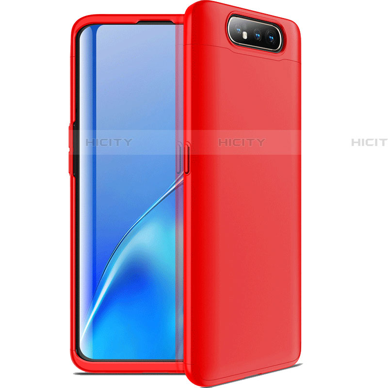 Custodia Plastica Rigida Cover Opaca Fronte e Retro 360 Gradi C01 per Samsung Galaxy A80 Rosso