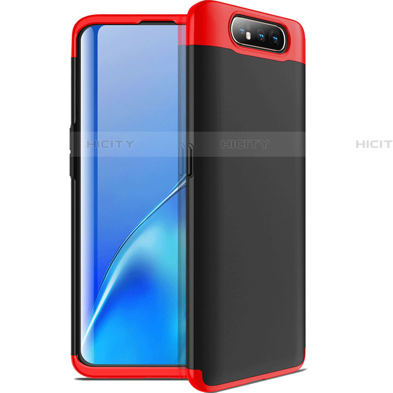 Custodia Plastica Rigida Cover Opaca Fronte e Retro 360 Gradi C01 per Samsung Galaxy A90 4G Rosso e Nero