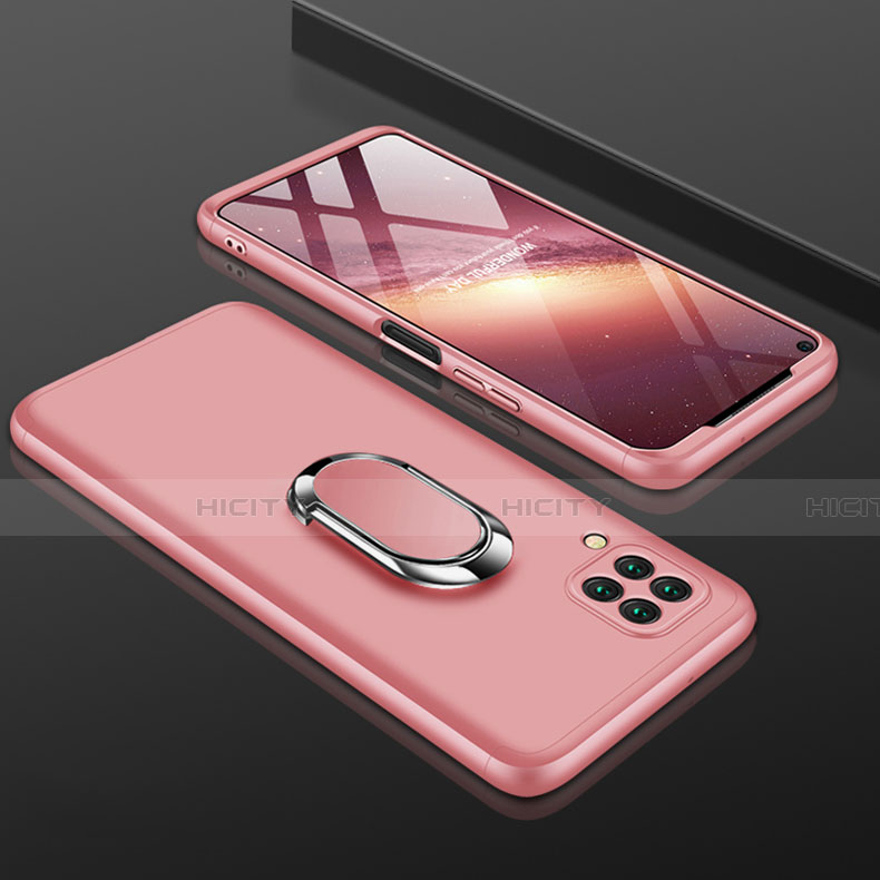 Custodia Plastica Rigida Cover Opaca Fronte e Retro 360 Gradi con Anello Supporto per Huawei Nova 7i Rosa