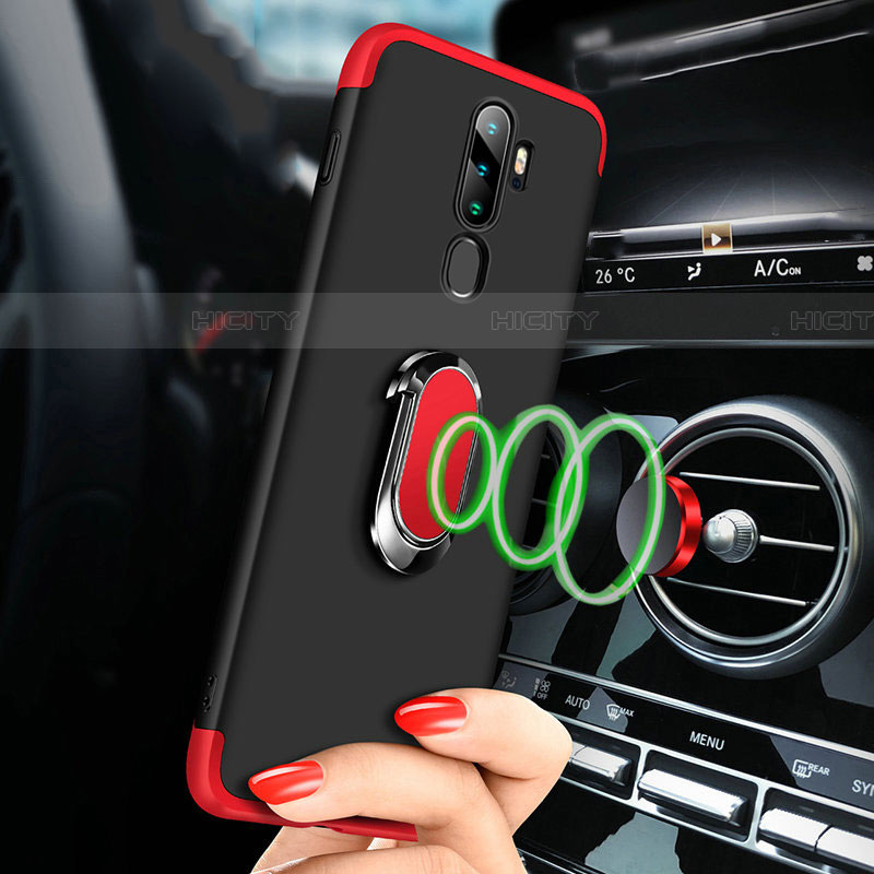 Custodia Plastica Rigida Cover Opaca Fronte e Retro 360 Gradi con Anello Supporto per Oppo A11X