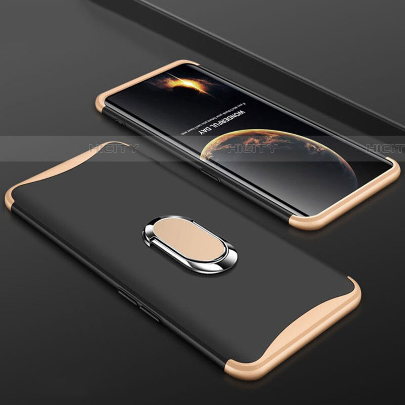 Custodia Plastica Rigida Cover Opaca Fronte e Retro 360 Gradi con Anello Supporto S01 per Oppo Find X