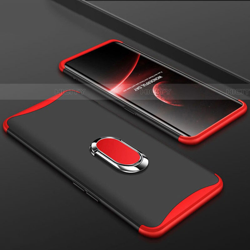 Custodia Plastica Rigida Cover Opaca Fronte e Retro 360 Gradi con Anello Supporto S01 per Oppo Find X Super Flash Edition