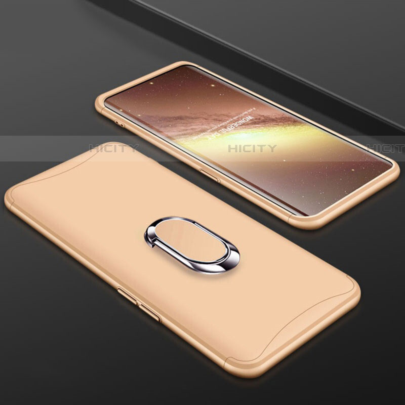 Custodia Plastica Rigida Cover Opaca Fronte e Retro 360 Gradi con Anello Supporto S01 per Oppo Find X Super Flash Edition