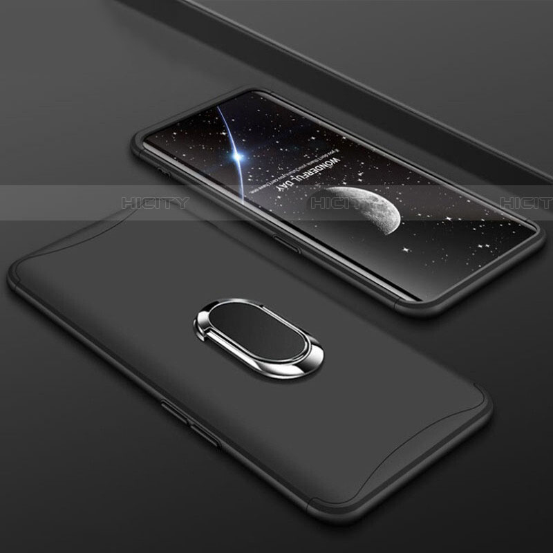 Custodia Plastica Rigida Cover Opaca Fronte e Retro 360 Gradi con Anello Supporto S01 per Oppo Find X Super Flash Edition