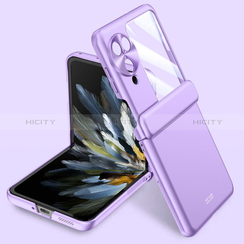 Custodia Plastica Rigida Cover Opaca Fronte e Retro 360 Gradi GK1 per Oppo Find N3 Flip 5G Viola