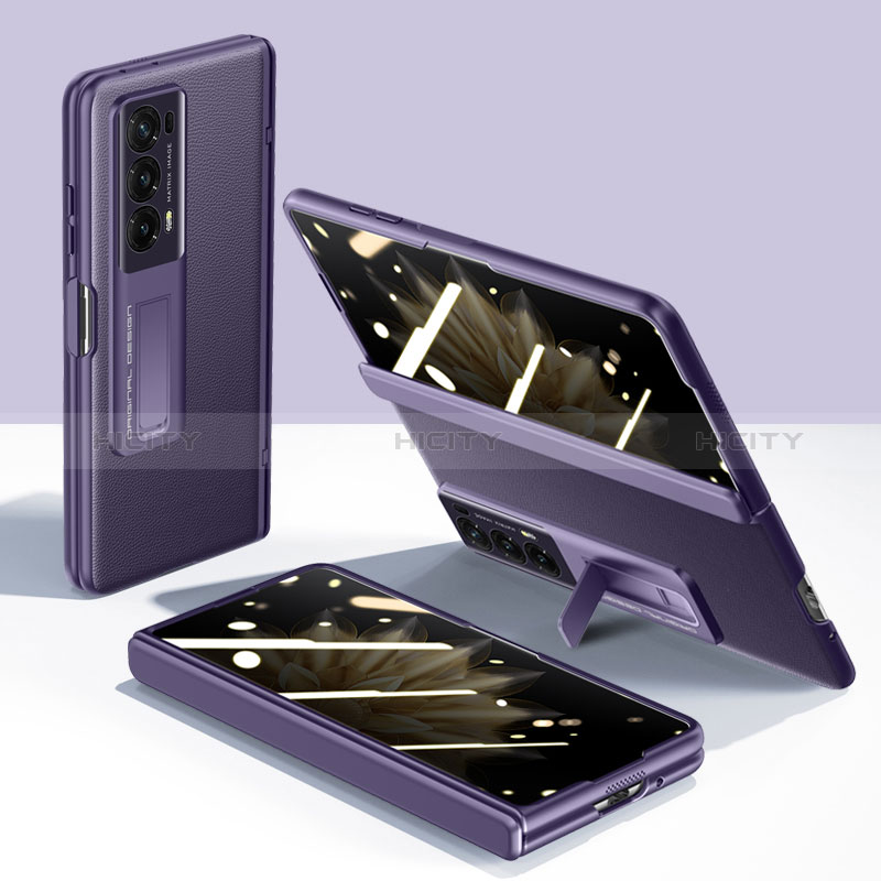 Custodia Plastica Rigida Cover Opaca Fronte e Retro 360 Gradi GK5 per Huawei Honor Magic V2 Ultimate 5G Viola