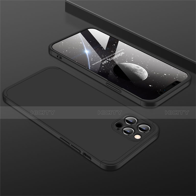 Custodia Plastica Rigida Cover Opaca Fronte e Retro 360 Gradi M01 per Apple iPhone 12 Pro Max Nero