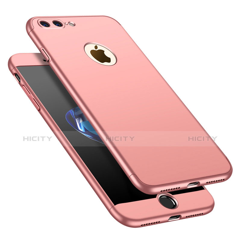 Custodia Plastica Rigida Cover Opaca Fronte e Retro 360 Gradi M01 per Apple iPhone 7 Plus Oro Rosa