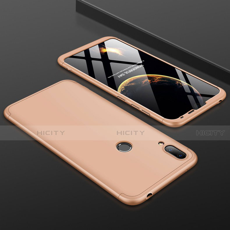 Custodia Plastica Rigida Cover Opaca Fronte e Retro 360 Gradi M01 per Huawei Y7 (2019) Oro