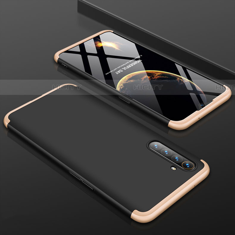 Custodia Plastica Rigida Cover Opaca Fronte e Retro 360 Gradi M01 per Oppo K5 Oro e Nero