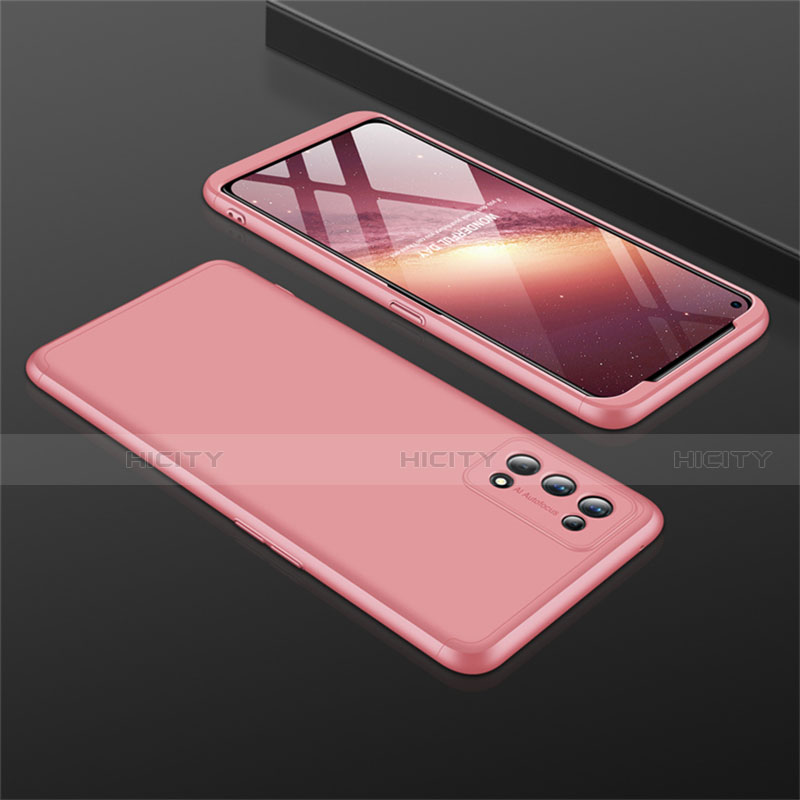 Custodia Plastica Rigida Cover Opaca Fronte e Retro 360 Gradi M01 per Realme 7 Pro Oro Rosa