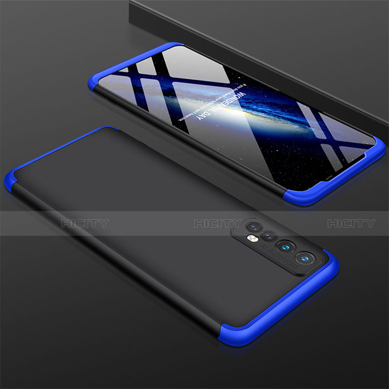 Custodia Plastica Rigida Cover Opaca Fronte e Retro 360 Gradi M01 per Realme Narzo 20 Pro Blu e Nero