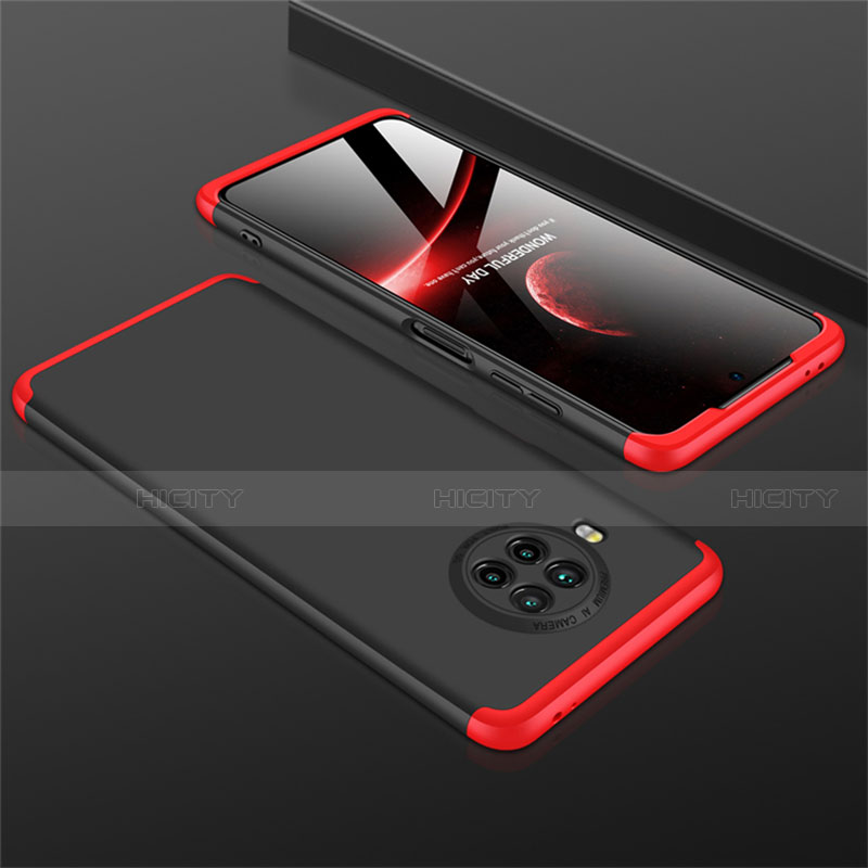 Custodia Plastica Rigida Cover Opaca Fronte e Retro 360 Gradi M01 per Xiaomi Mi 10i 5G Rosso e Nero