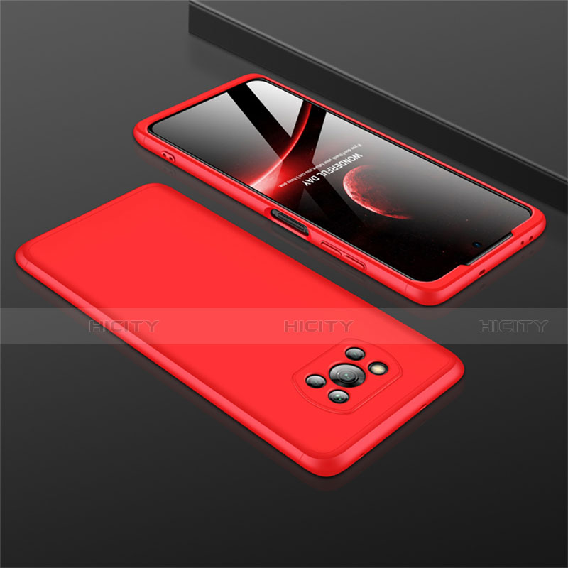 Custodia Plastica Rigida Cover Opaca Fronte e Retro 360 Gradi M01 per Xiaomi Poco X3 Rosso