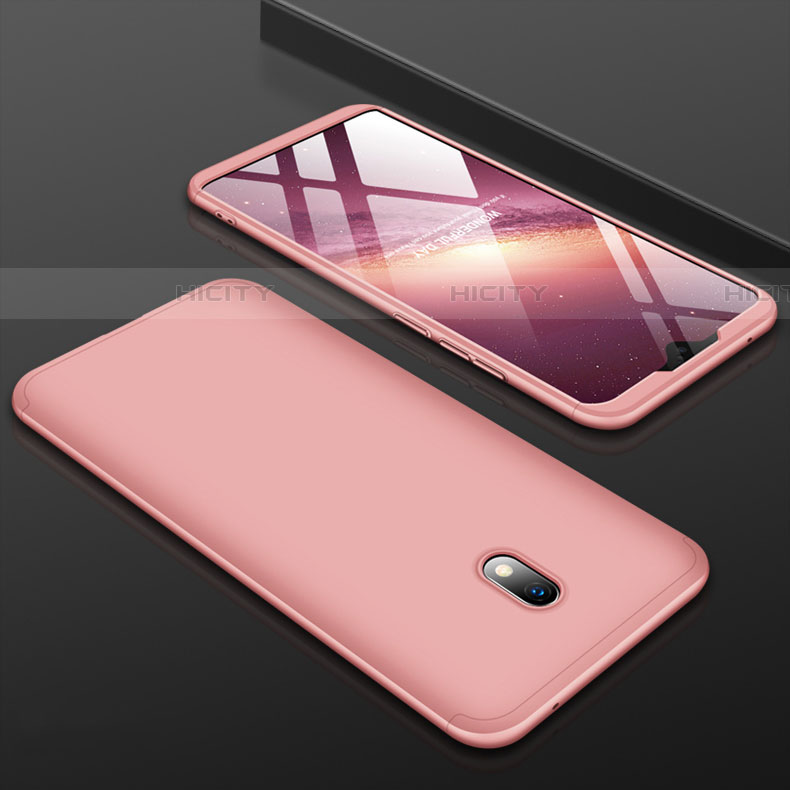 Custodia Plastica Rigida Cover Opaca Fronte e Retro 360 Gradi M01 per Xiaomi Redmi 8A Oro Rosa