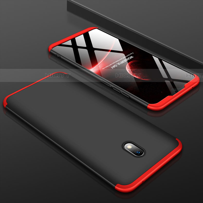 Custodia Plastica Rigida Cover Opaca Fronte e Retro 360 Gradi M01 per Xiaomi Redmi 8A Rosso e Nero