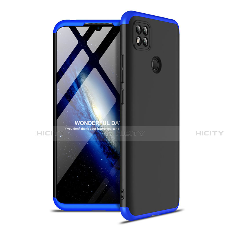 Custodia Plastica Rigida Cover Opaca Fronte e Retro 360 Gradi M01 per Xiaomi Redmi 9 India Blu e Nero