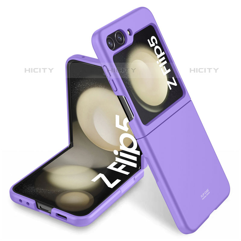 Custodia Plastica Rigida Cover Opaca Fronte e Retro 360 Gradi MK1 per Samsung Galaxy Z Flip5 5G Viola