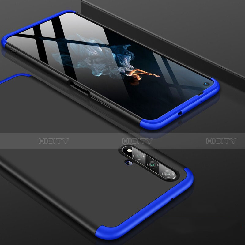 Custodia Plastica Rigida Cover Opaca Fronte e Retro 360 Gradi P01 per Huawei Honor 20 Blu e Nero