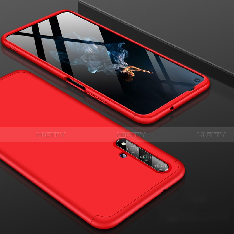 Custodia Plastica Rigida Cover Opaca Fronte e Retro 360 Gradi P01 per Huawei Honor 20S Rosso