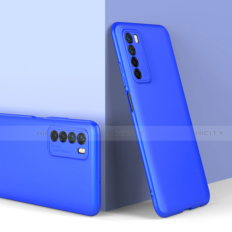 Custodia Plastica Rigida Cover Opaca Fronte e Retro 360 Gradi P01 per Huawei Honor Play4 5G Blu