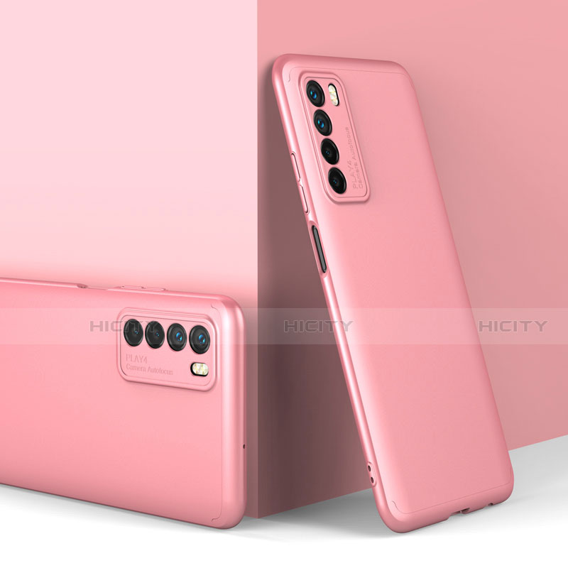 Custodia Plastica Rigida Cover Opaca Fronte e Retro 360 Gradi P01 per Huawei Honor Play4 5G Oro Rosa