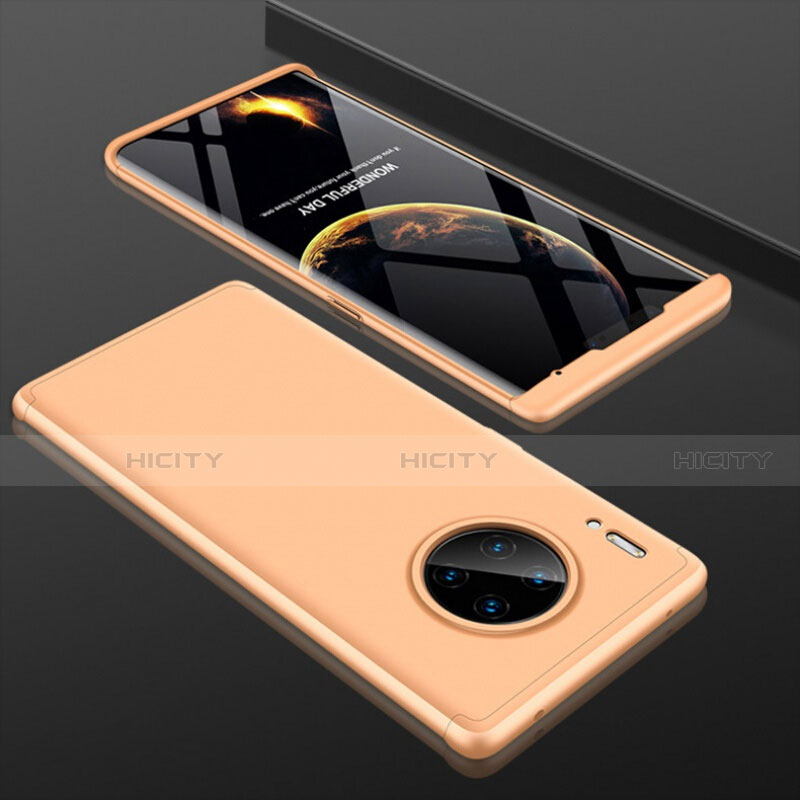 Custodia Plastica Rigida Cover Opaca Fronte e Retro 360 Gradi P01 per Huawei Mate 30 Pro Oro