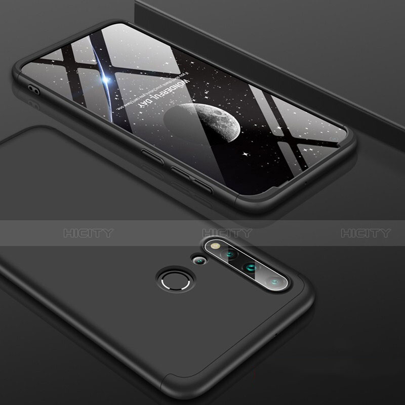 Custodia Plastica Rigida Cover Opaca Fronte e Retro 360 Gradi P01 per Huawei Nova 5i Nero