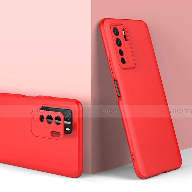 Custodia Plastica Rigida Cover Opaca Fronte e Retro 360 Gradi P01 per Huawei Nova 7 SE 5G Rosso