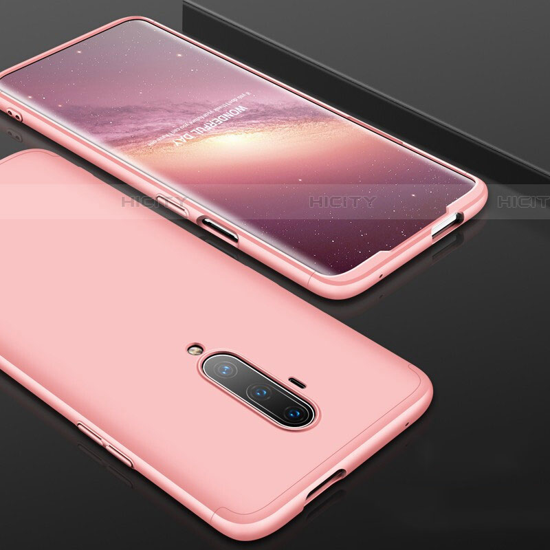 Custodia Plastica Rigida Cover Opaca Fronte e Retro 360 Gradi P01 per OnePlus 7T Pro Oro Rosa